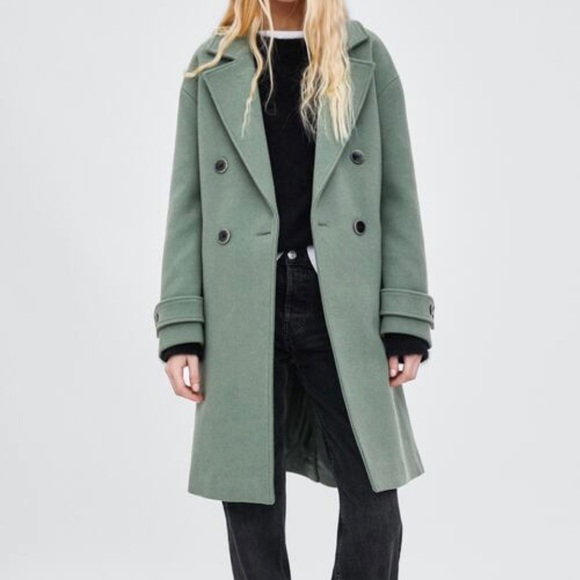 Zara Jackets & Coats Zara Peacoat Colored Double Breasted Coat